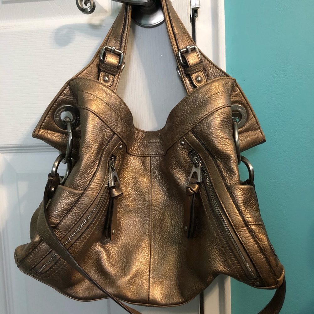 B. MAKOWSKY Leather Convertible Hobo handbag